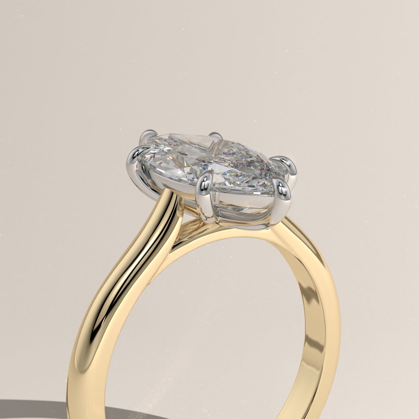 The Cathedral Marquise Engagement Ring