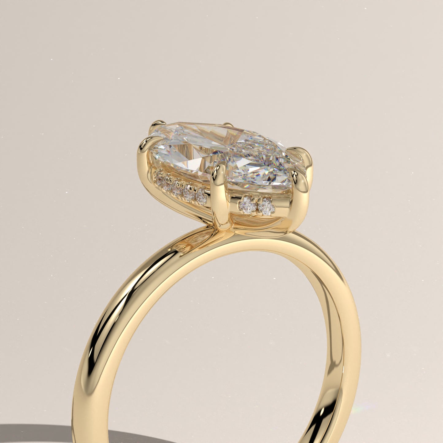 The Classic Hidden Halo Marquise Engagement Ring