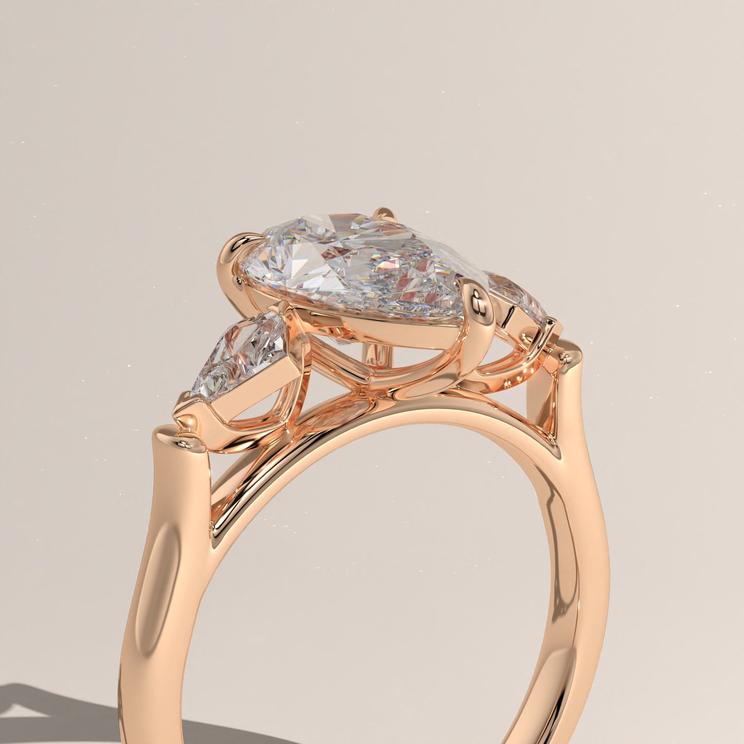 The Three Stone Pear Engagement Ring