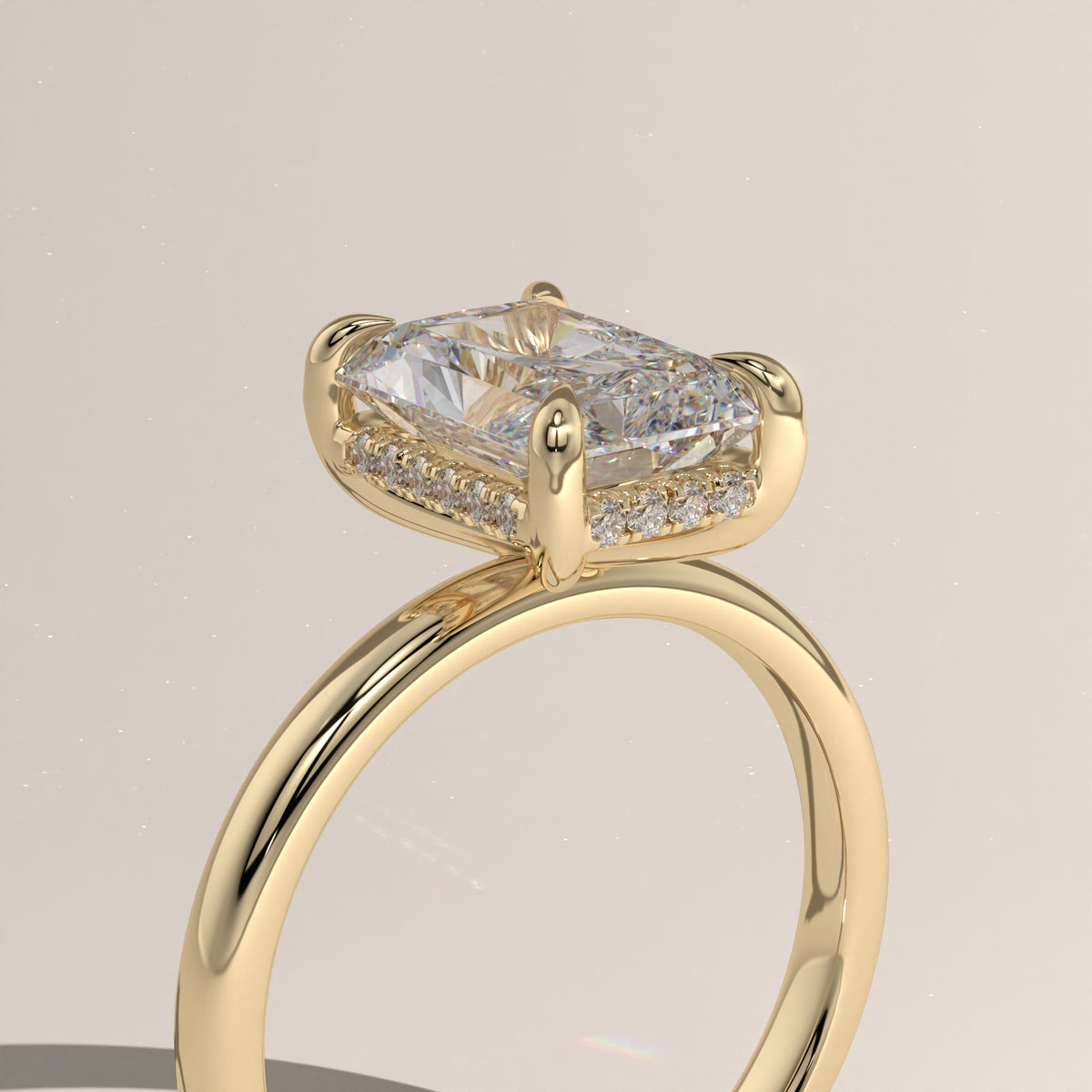 The Classic Hidden Halo Radiant Engagement Ring