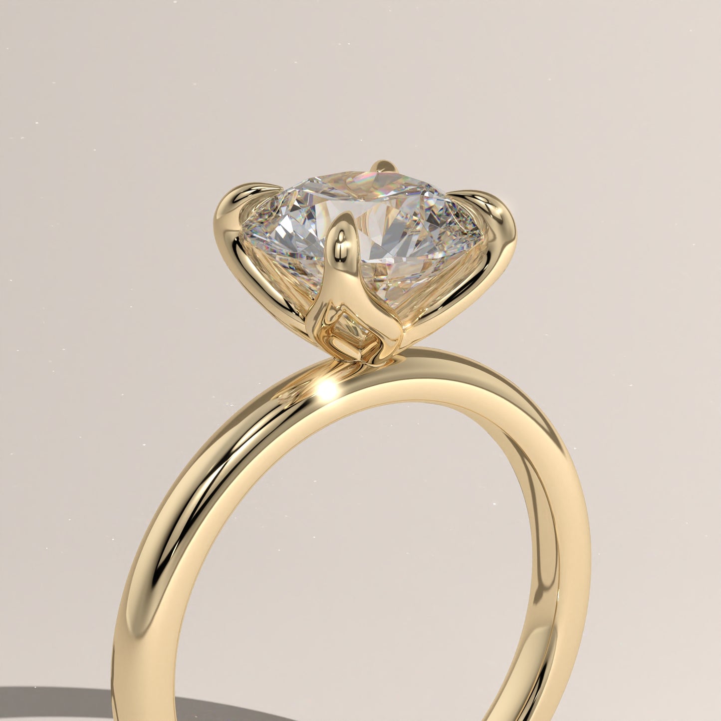 The Round Petal Prongs Engagement Ring