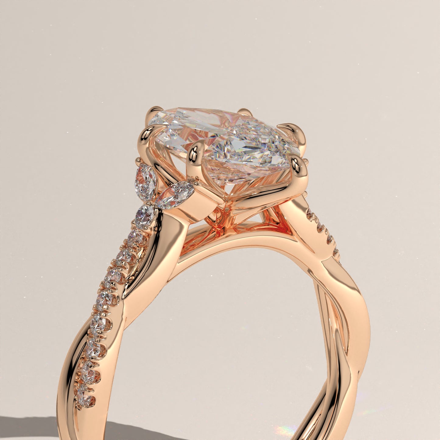 The Twisted Classic Marquise Engagement Ring