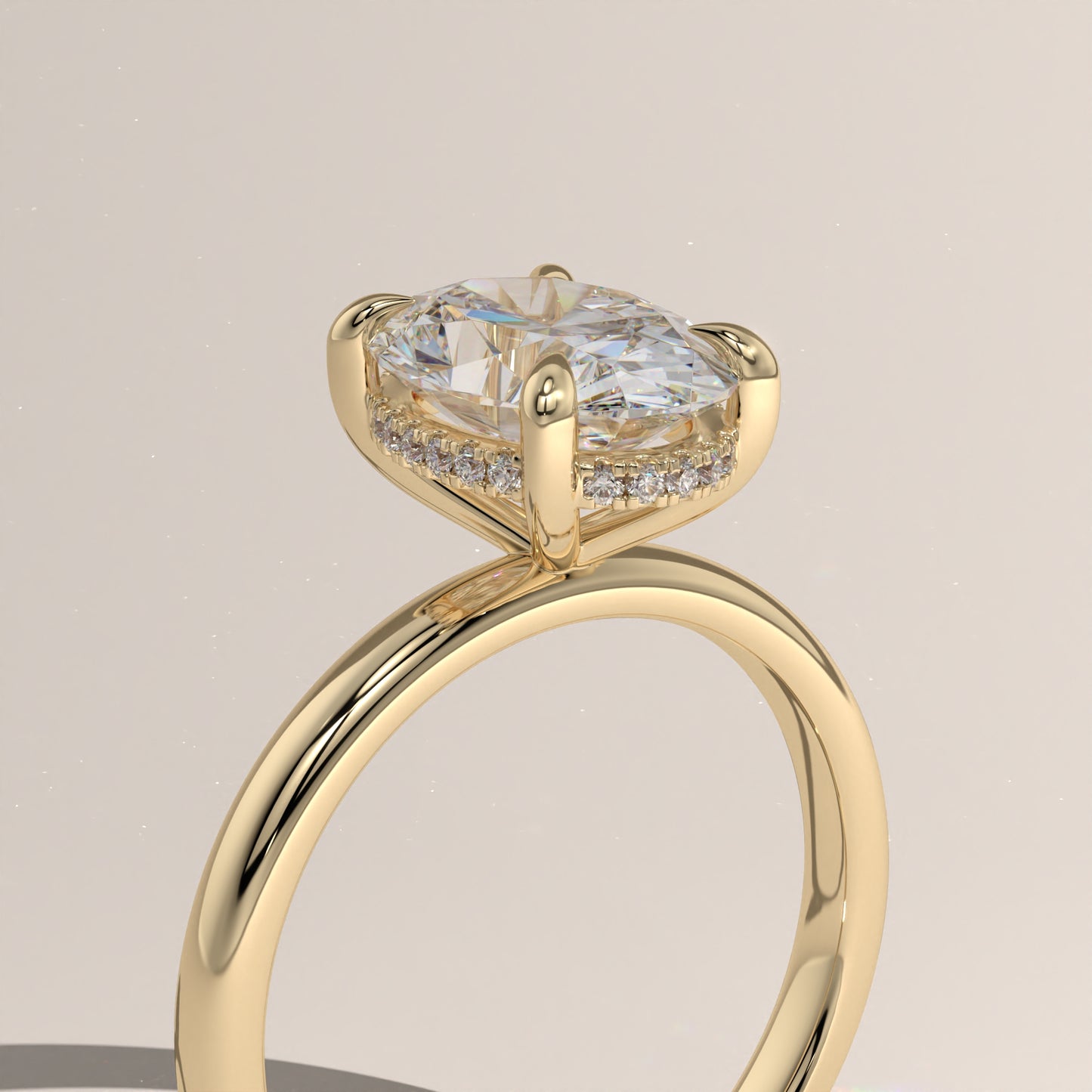 The Classic Hidden Halo Oval Engagement Ring