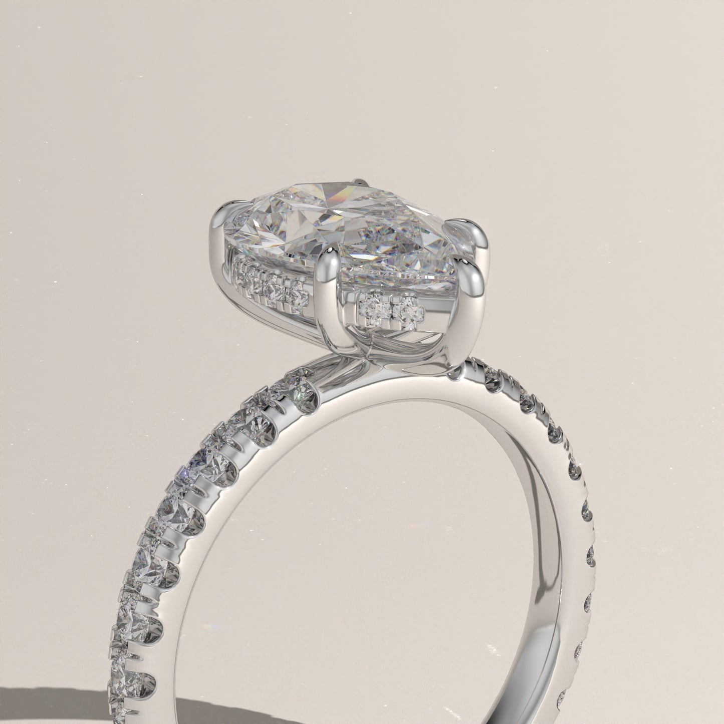 The Solitaire Pear Engagement Ring