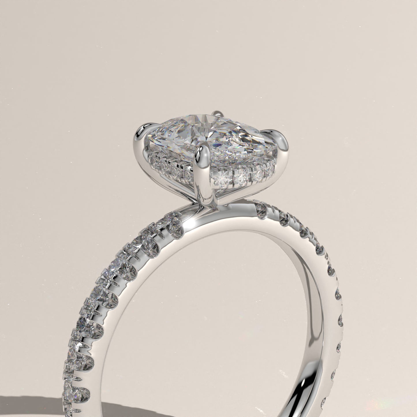 The Solitaire Elongated Cushion Engagement Ring