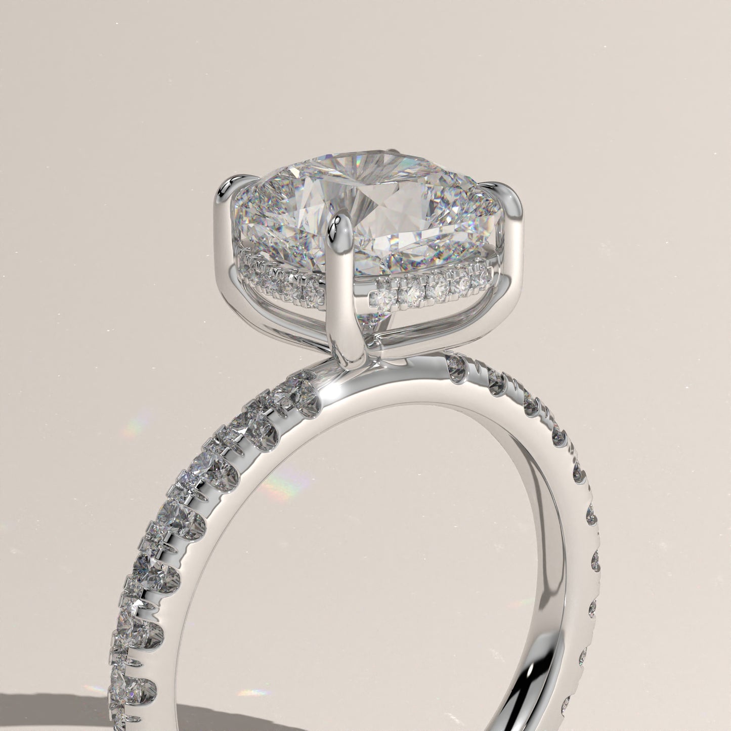 The Solitaire Cushion Engagement Ring