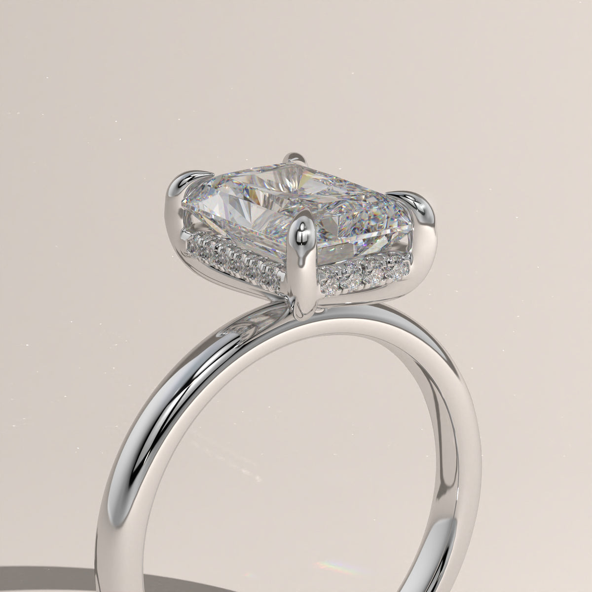 The Classic Hidden Halo Radiant Engagement Ring