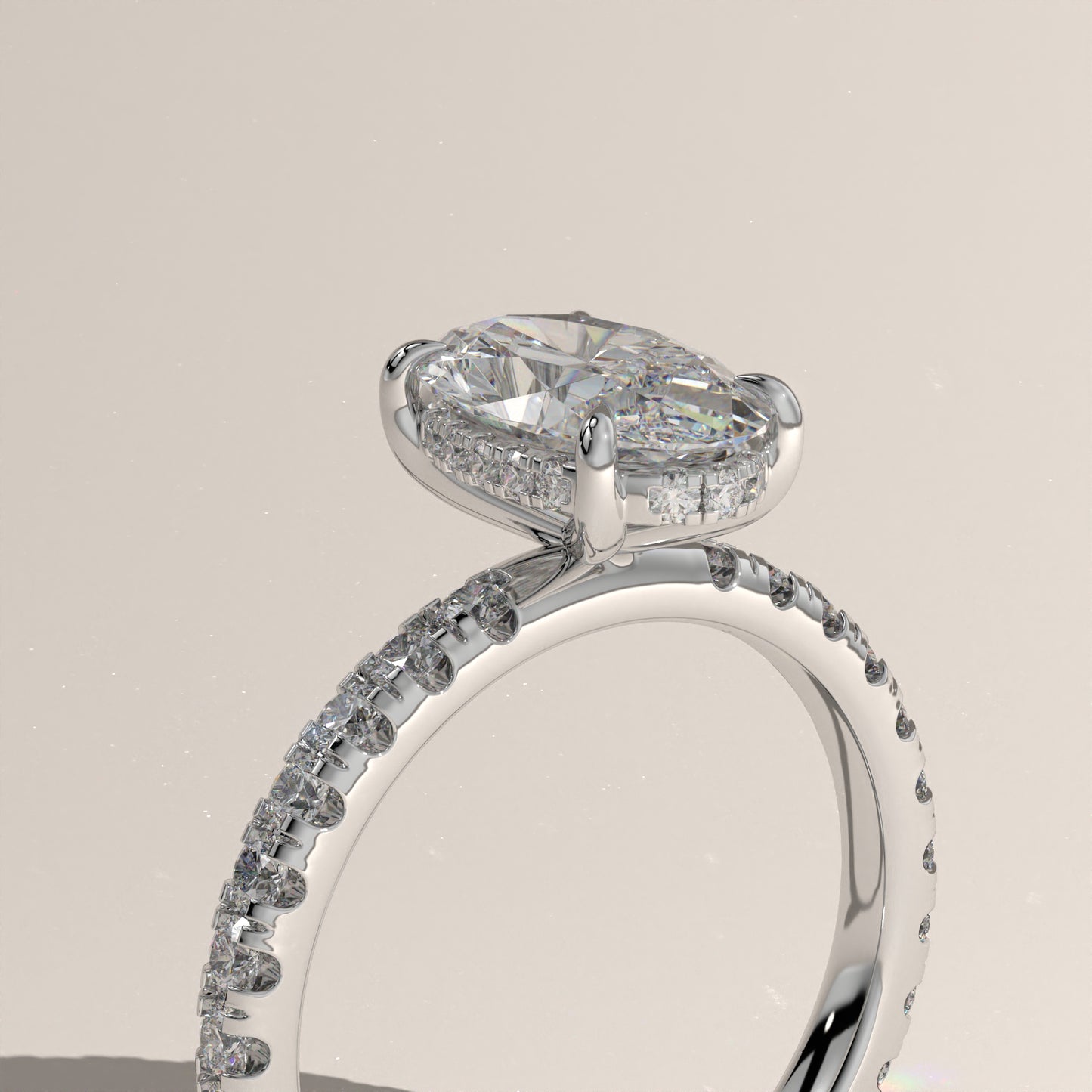 The Solitaire Moval Engagement Ring