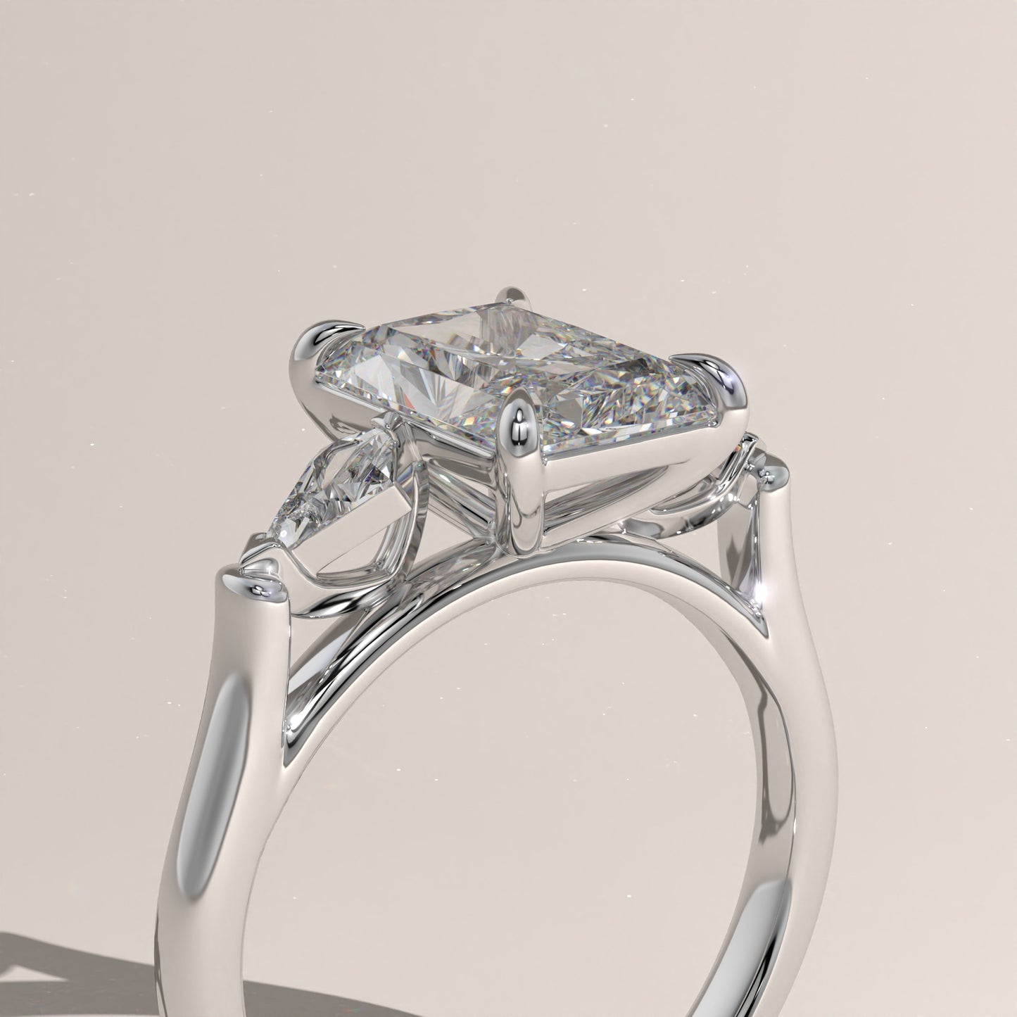 The Three Stone Radiant Engagement Ring
