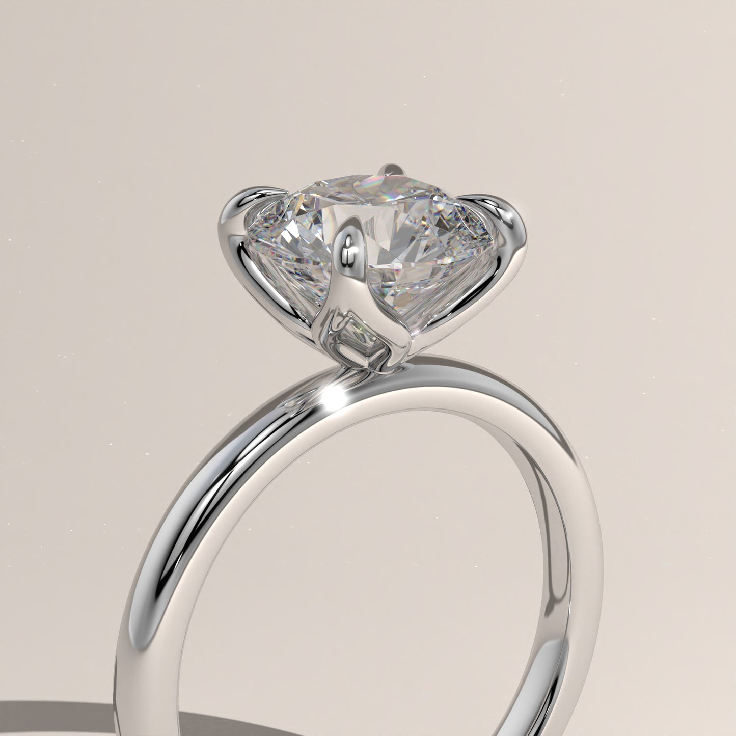 The Round Petal Prongs Engagement Ring