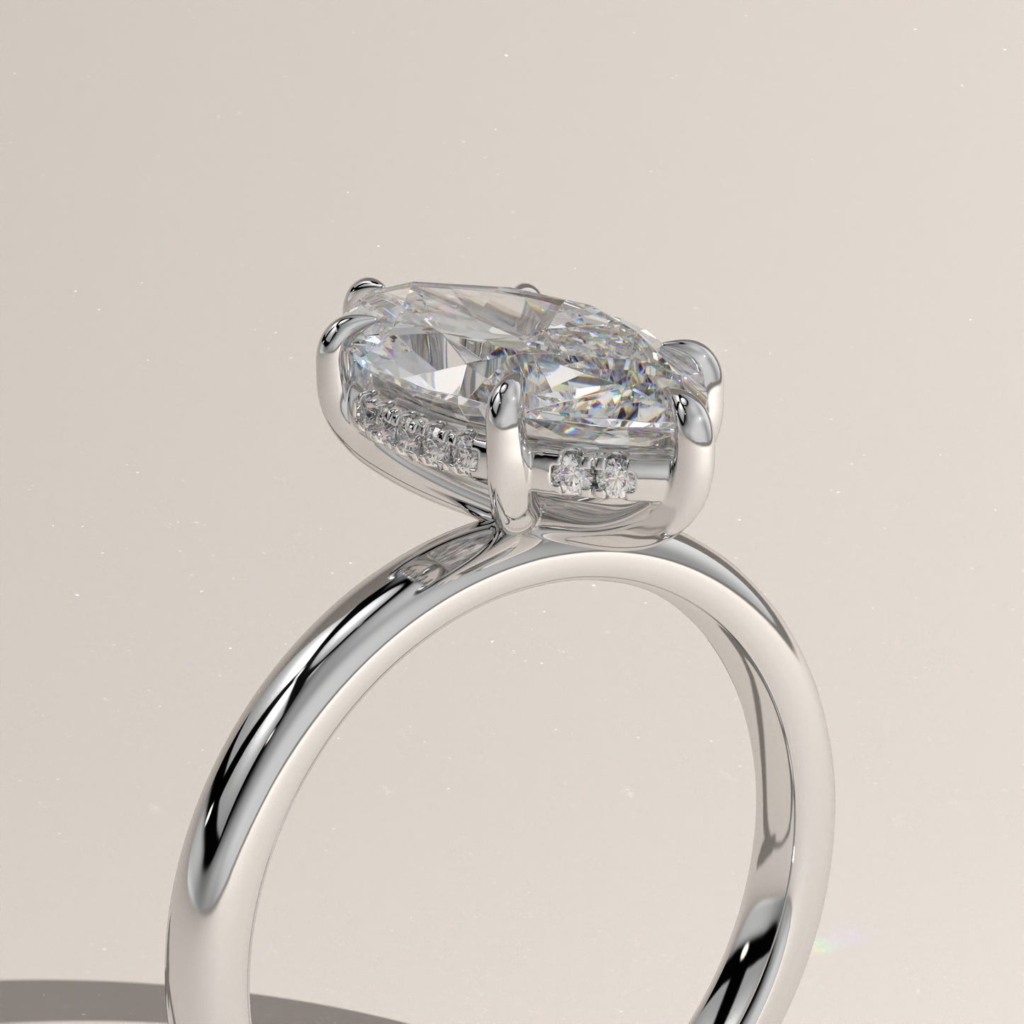 The Classic Hidden Halo Marquise Engagement Ring