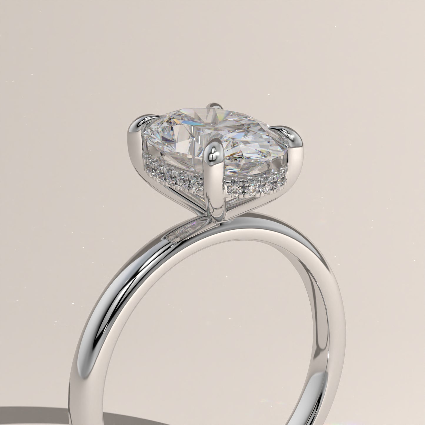 The Classic Hidden Halo Oval Engagement Ring