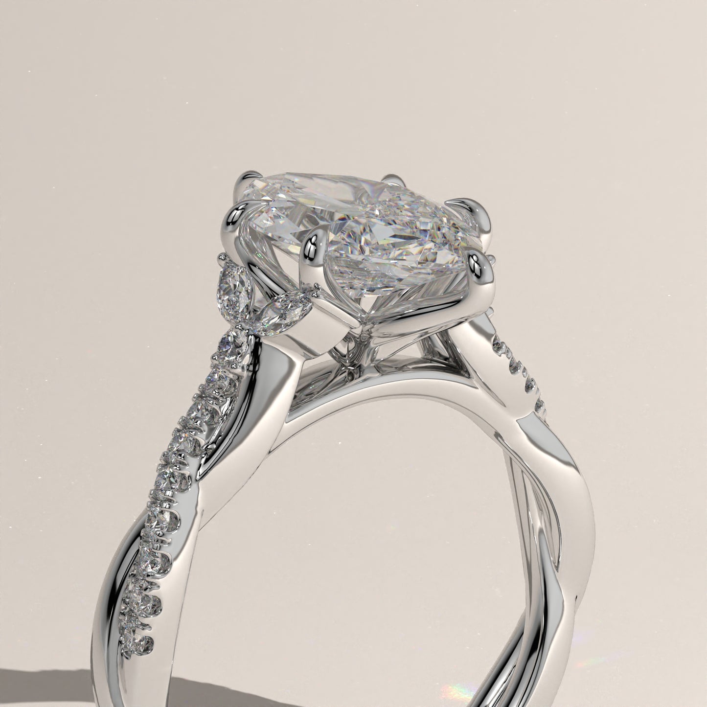 The Twisted Classic Marquise Engagement Ring