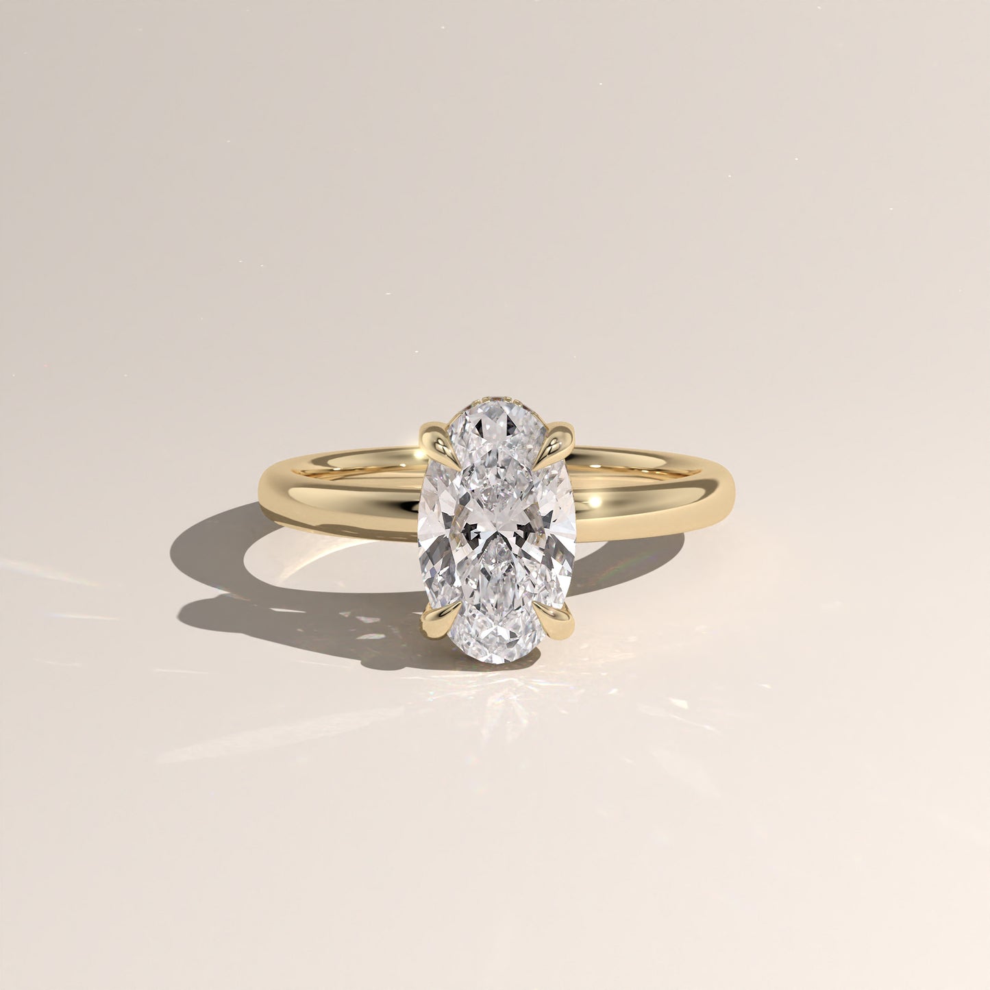 The Classic Hidden Halo Moval Engagement Ring