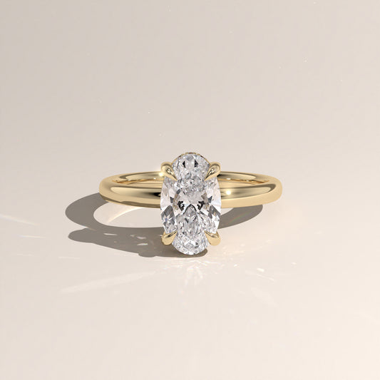 The Classic Hidden Halo Moval Engagement Ring