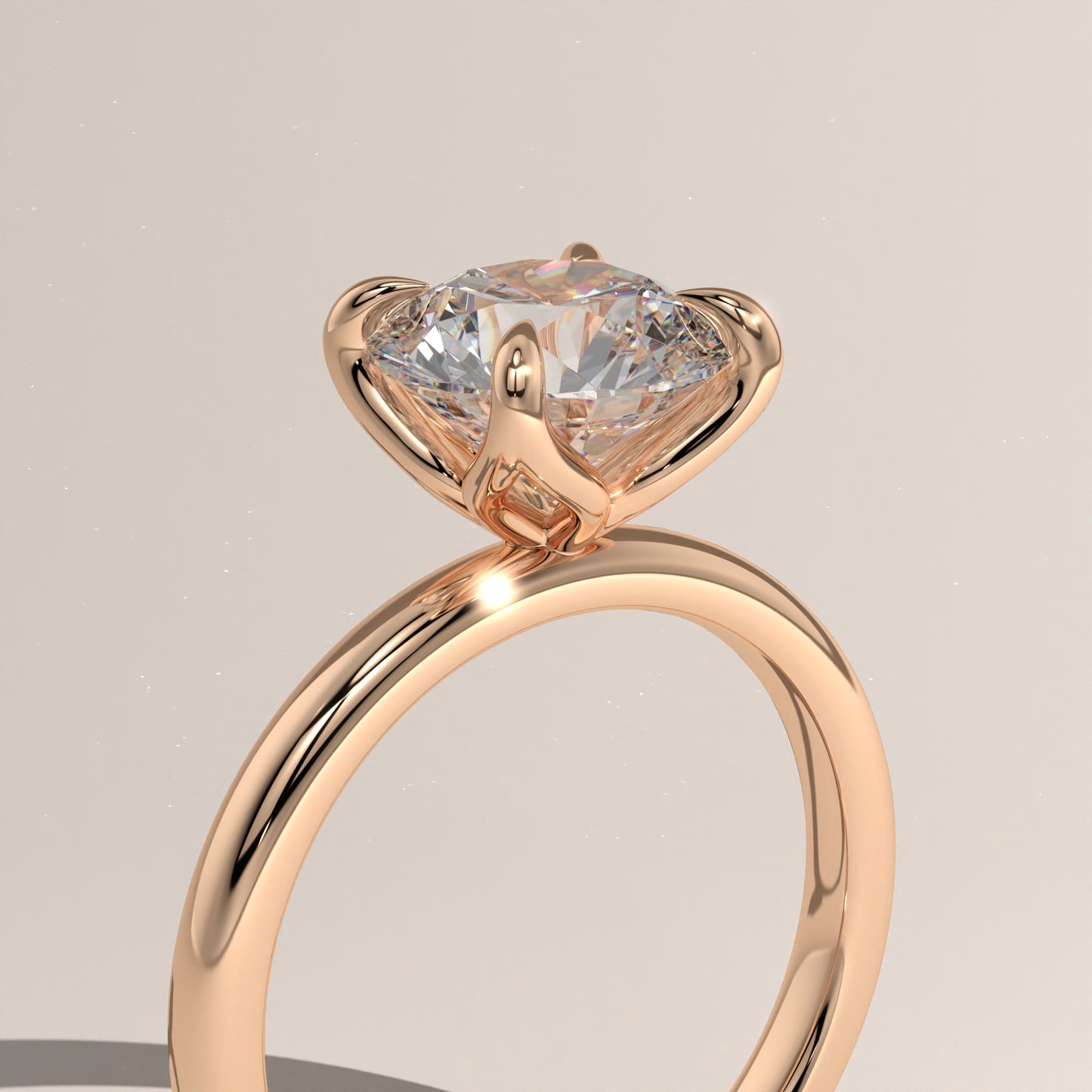 The Round Petal Prongs Engagement Ring
