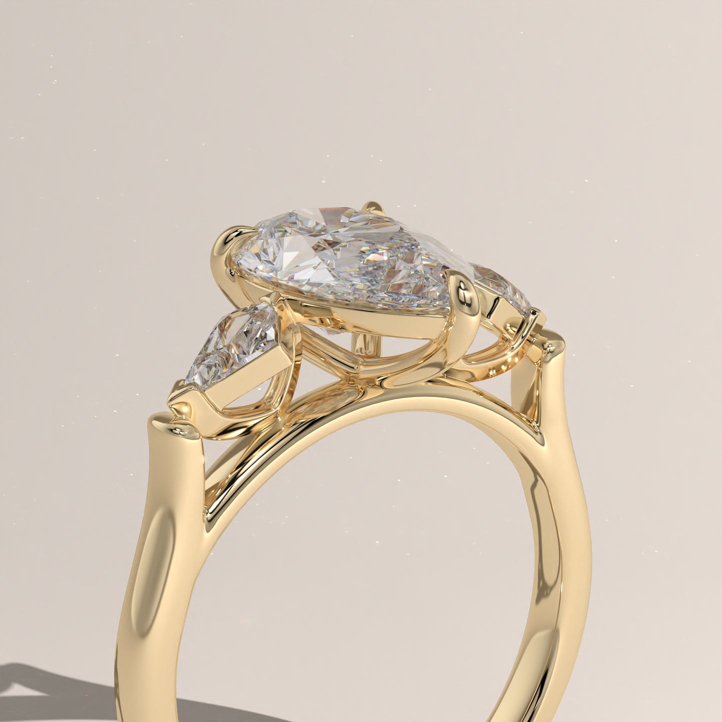 The Three Stone Pear Engagement Ring