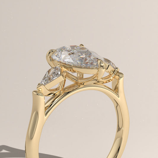 The Three Stone Pear Engagement Ring