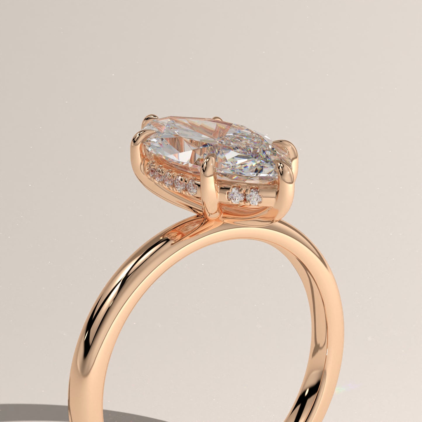The Classic Hidden Halo Marquise Engagement Ring