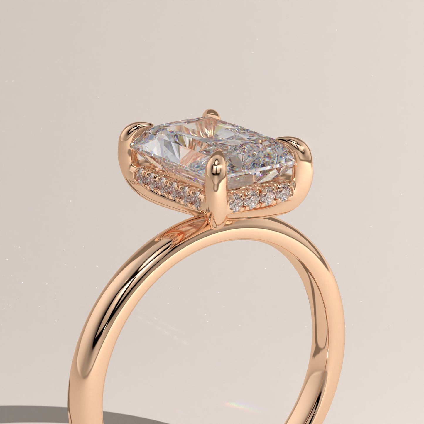 The Classic Hidden Halo Radiant Engagement Ring