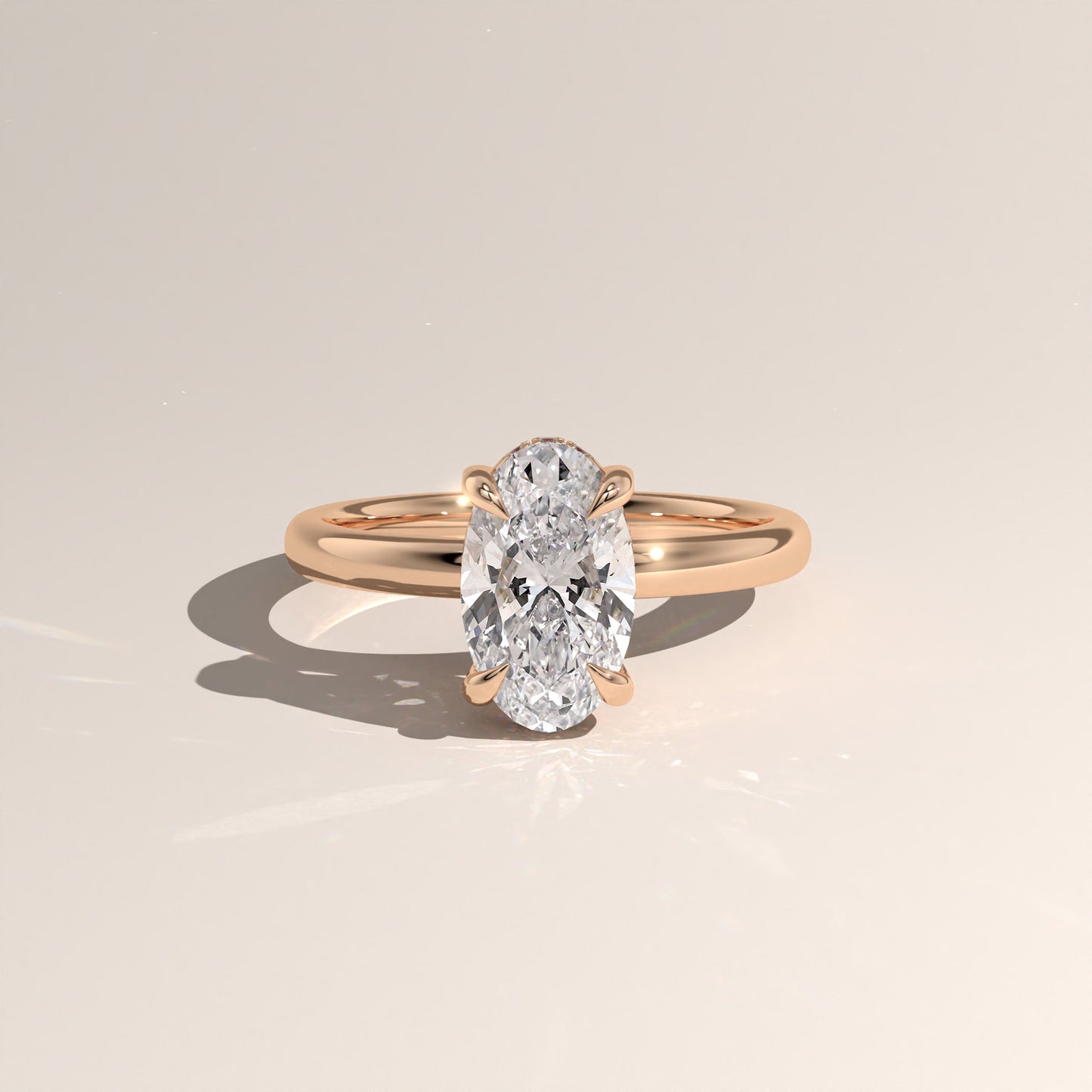 The Classic Hidden Halo Moval Engagement Ring