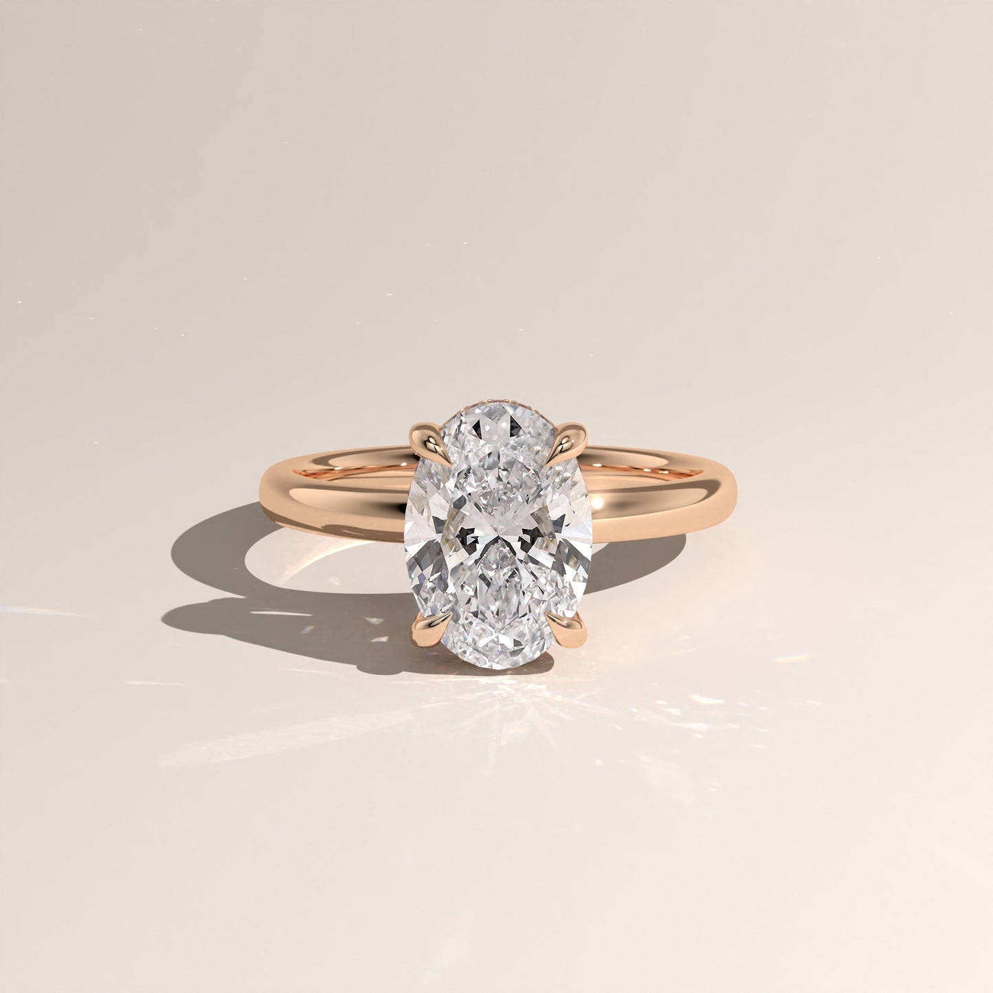 The Classic Hidden Halo Oval Engagement Ring