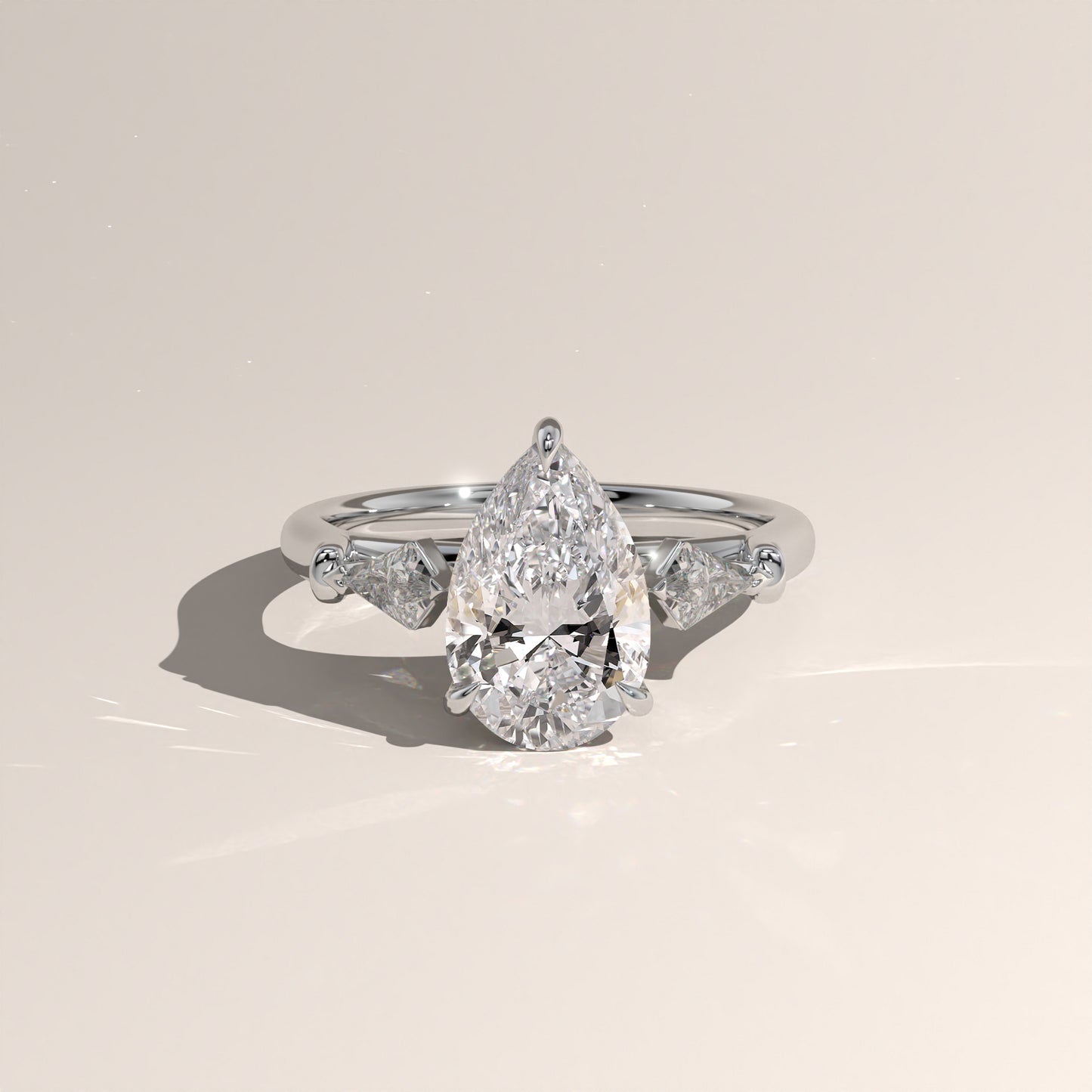 The Three Stone Pear Engagement Ring
