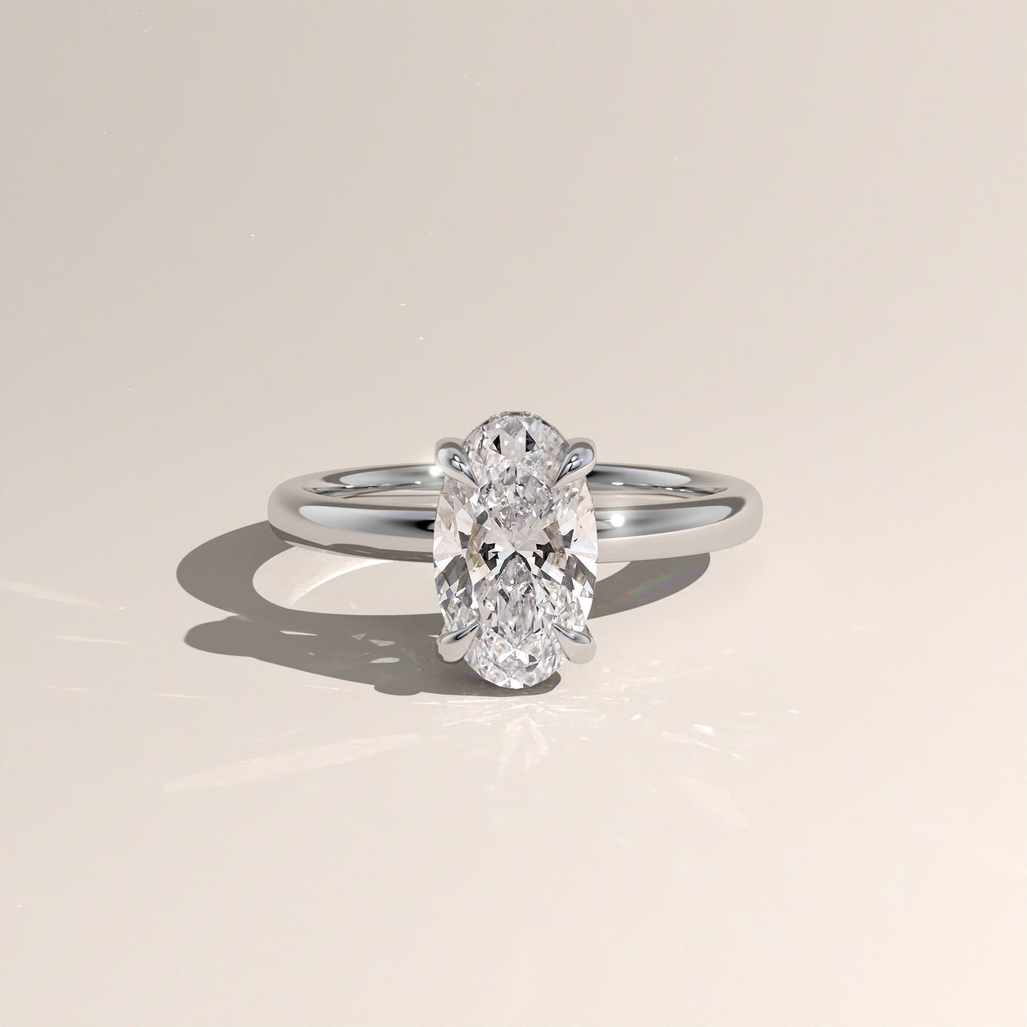 The Classic Hidden Halo Moval Engagement Ring