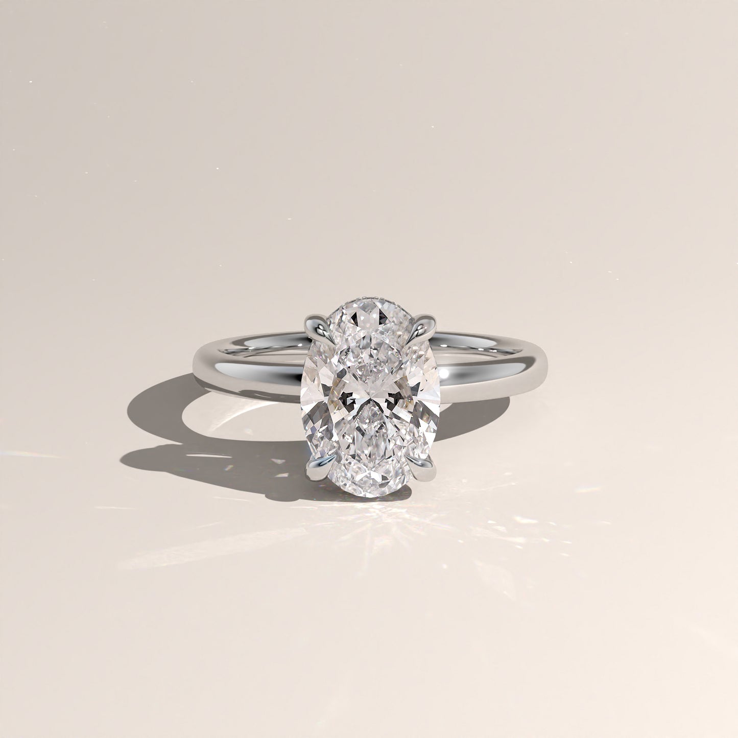 The Classic Hidden Halo Oval Engagement Ring