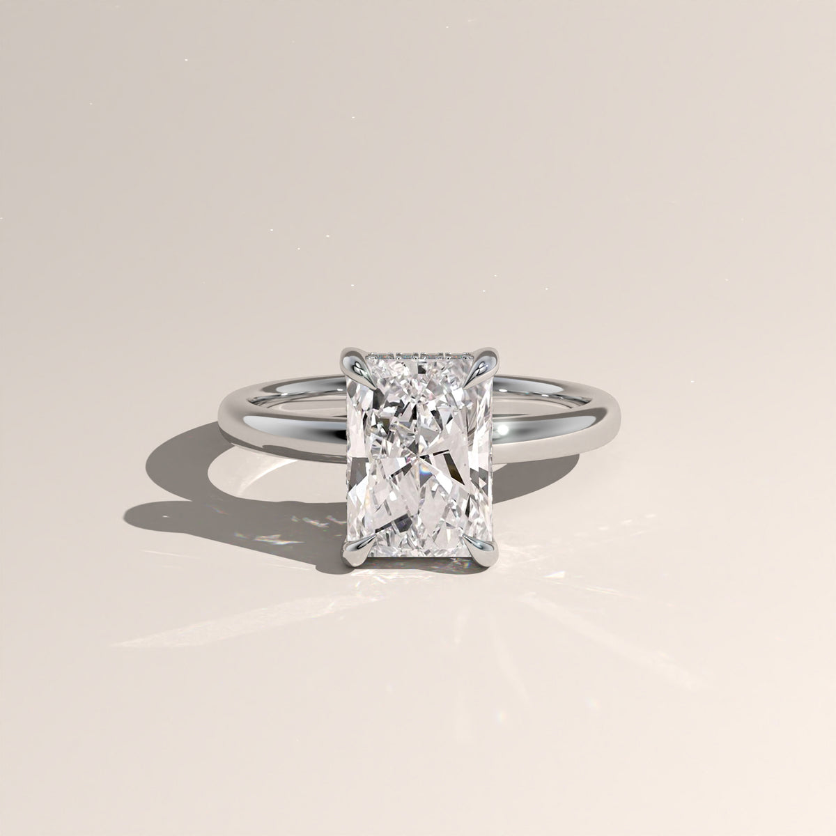 The Classic Hidden Halo Radiant Engagement Ring
