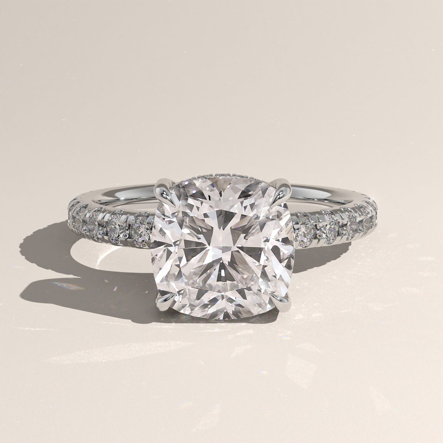 The Solitaire Cushion Engagement Ring