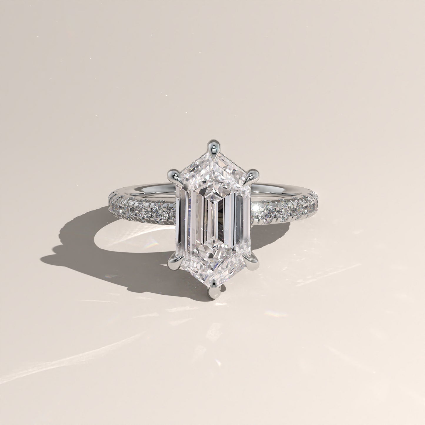 The Solitaire Elongated Hexagon Engagement Ring