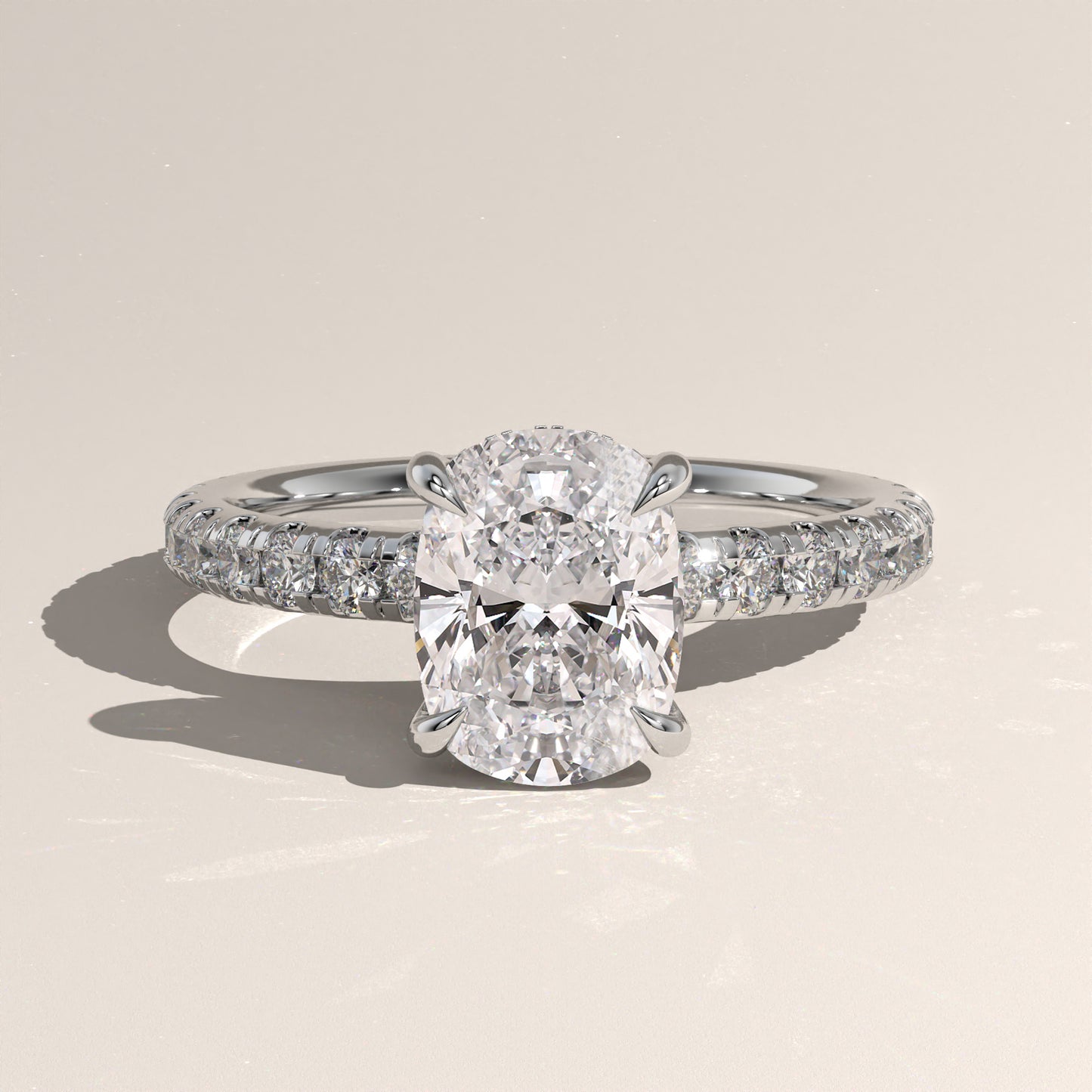 The Solitaire Elongated Cushion Engagement Ring