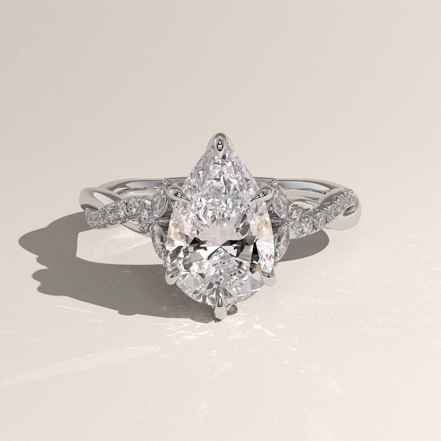 The Twisted Classic Pear Engagement Ring