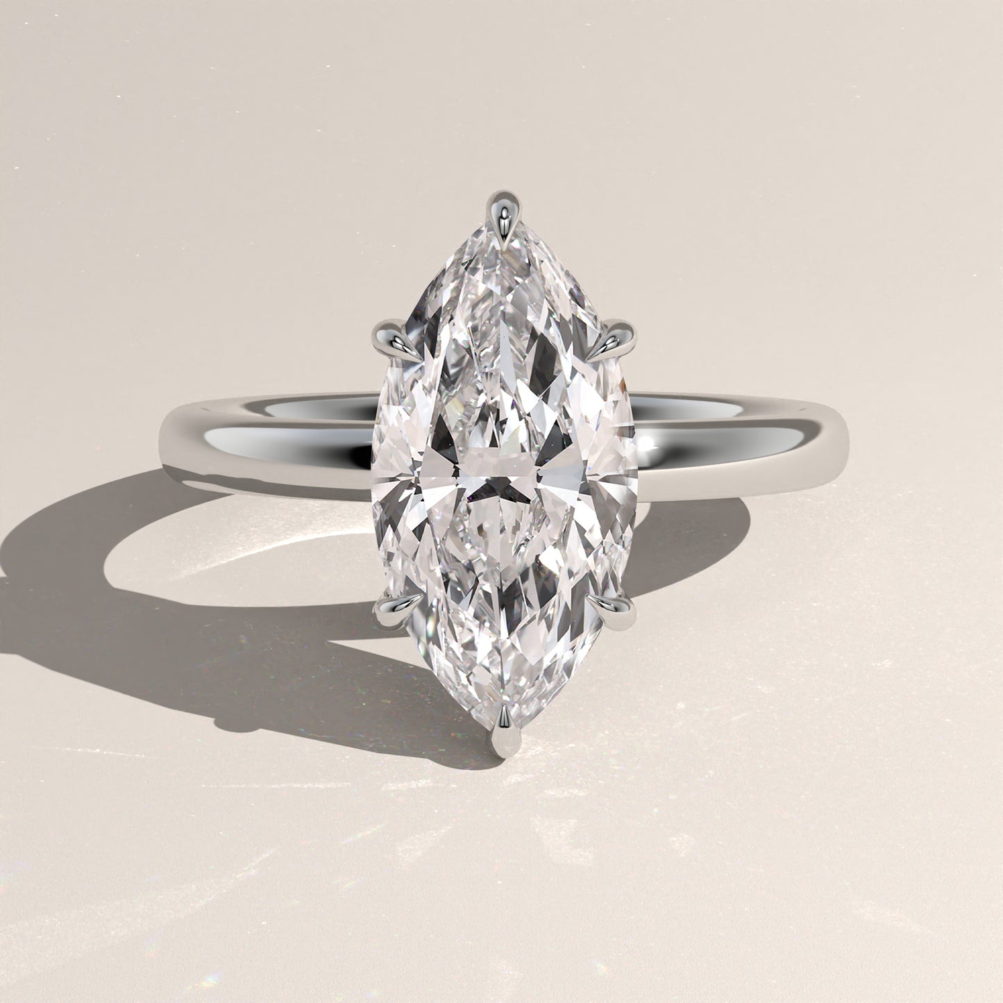 The Classic Hidden Halo Marquise Engagement Ring