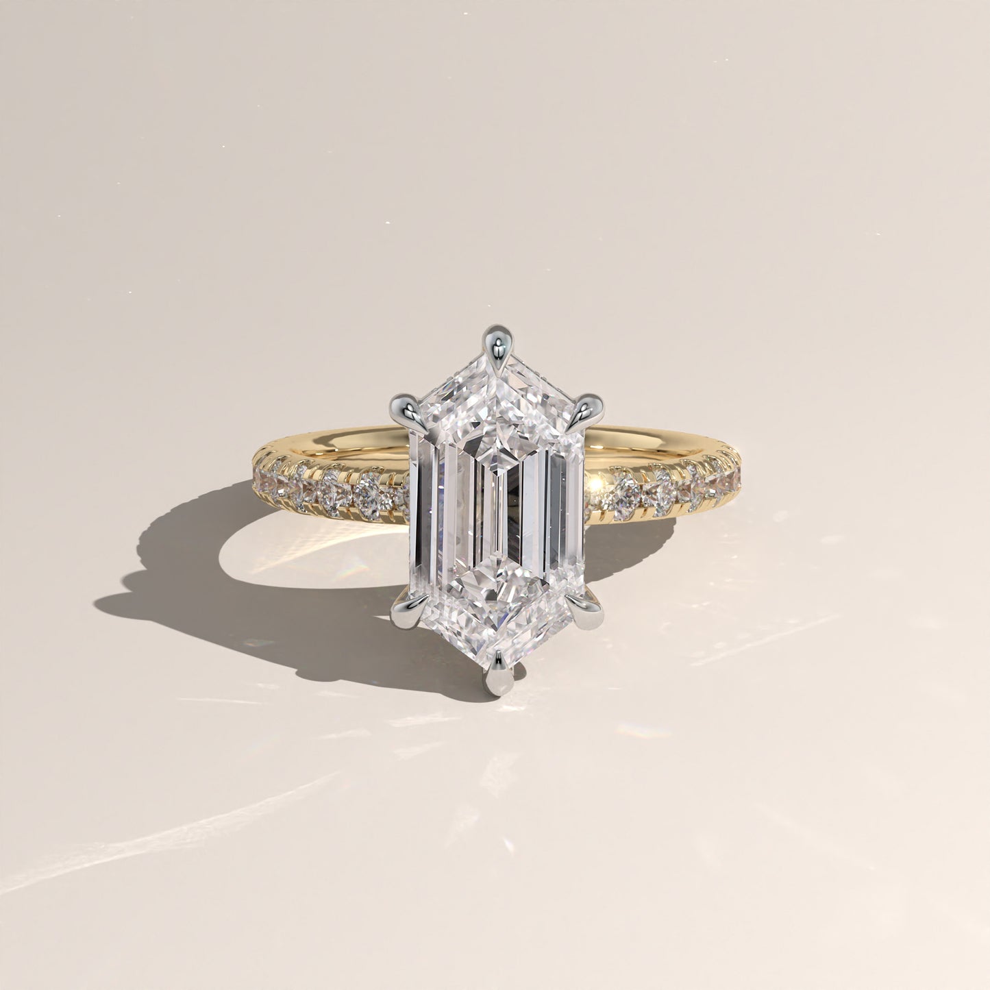The Solitaire Elongated Hexagon Engagement Ring