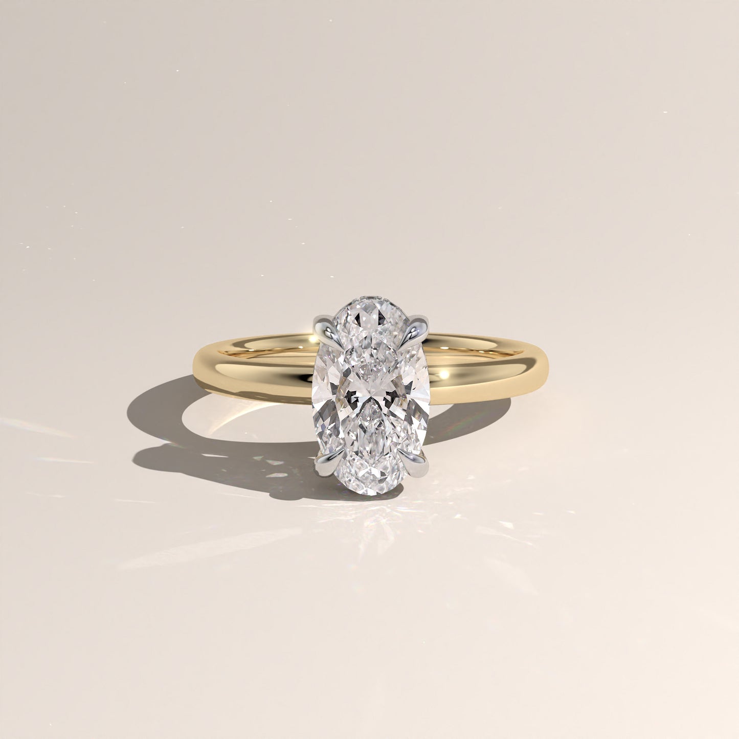 The Classic Hidden Halo Moval Engagement Ring
