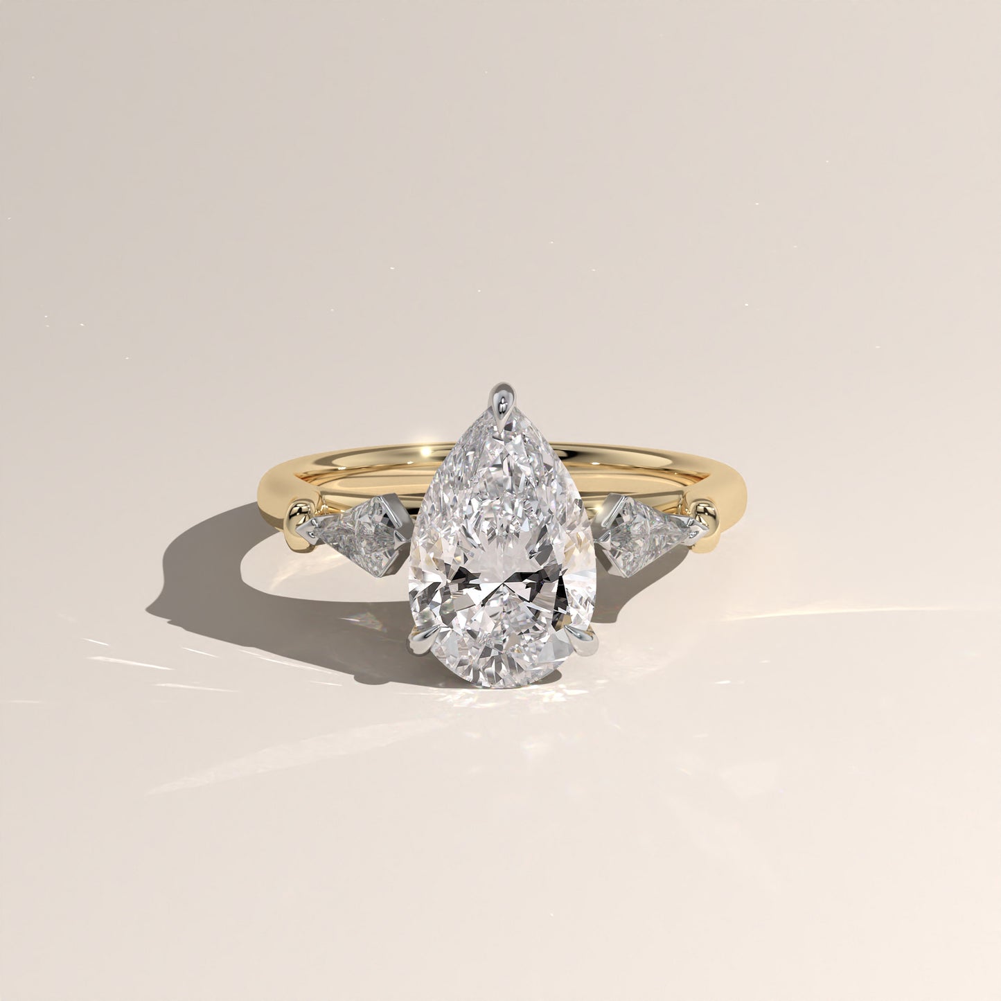 The Three Stone Pear Engagement Ring