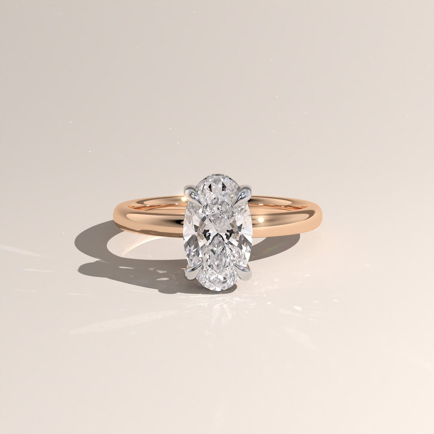 The Classic Hidden Halo Moval Engagement Ring