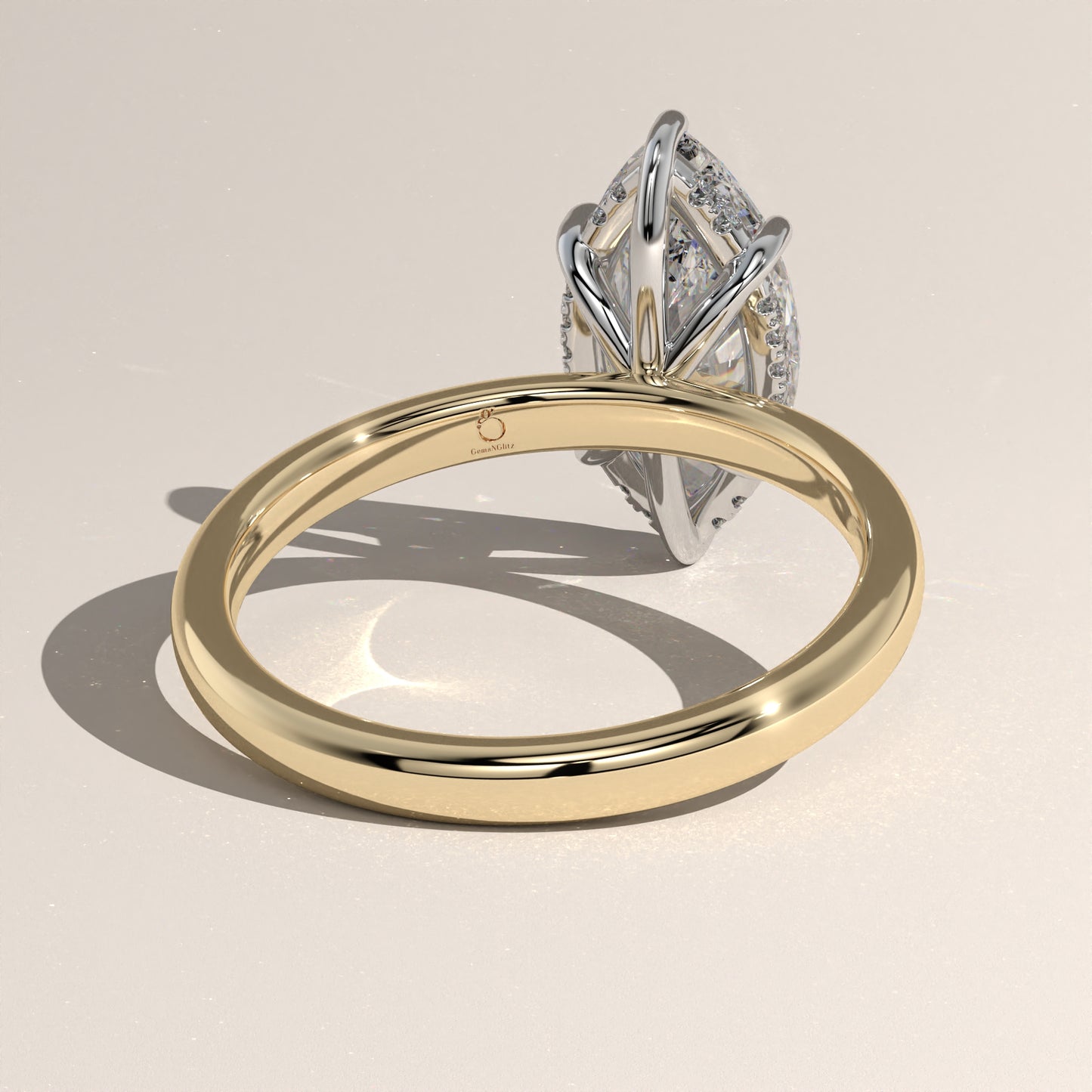 The Classic Hidden Halo Marquise Engagement Ring