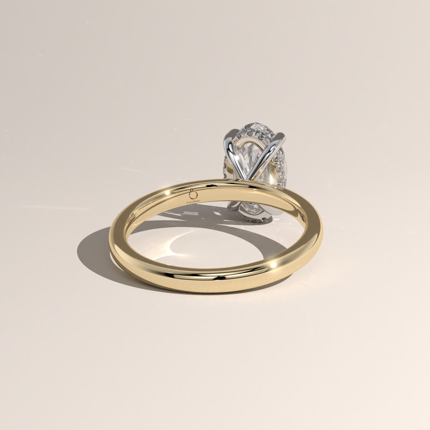 The Classic Hidden Halo Moval Engagement Ring