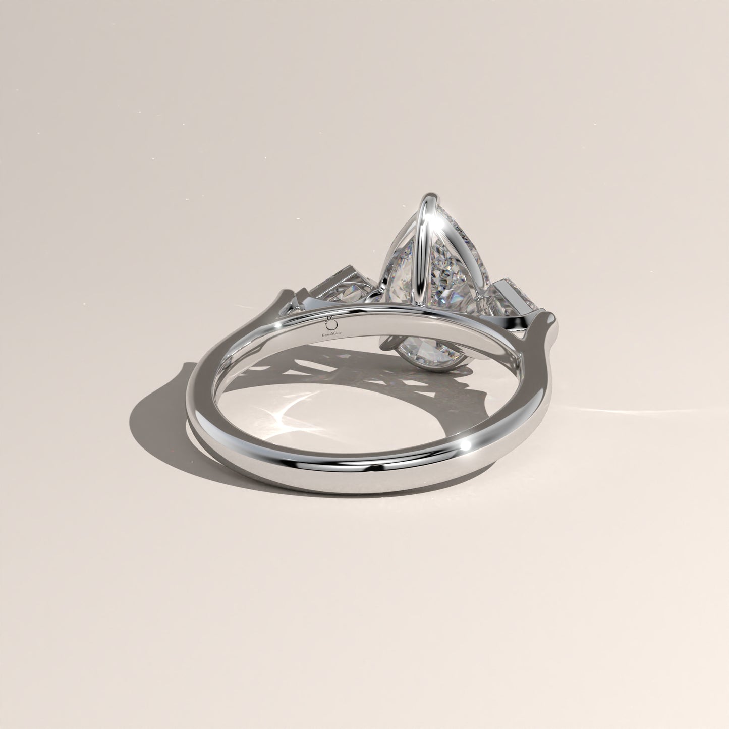 The Three Stone Pear Engagement Ring
