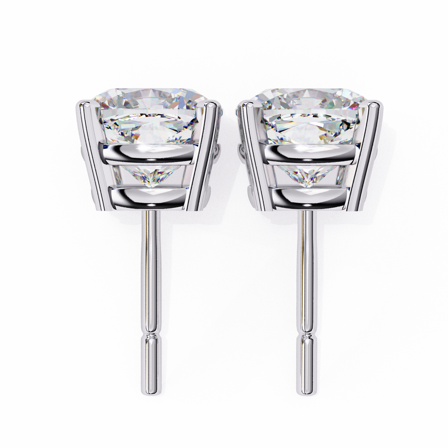 Round Brilliant Solitaire Diamond Stud Earrings