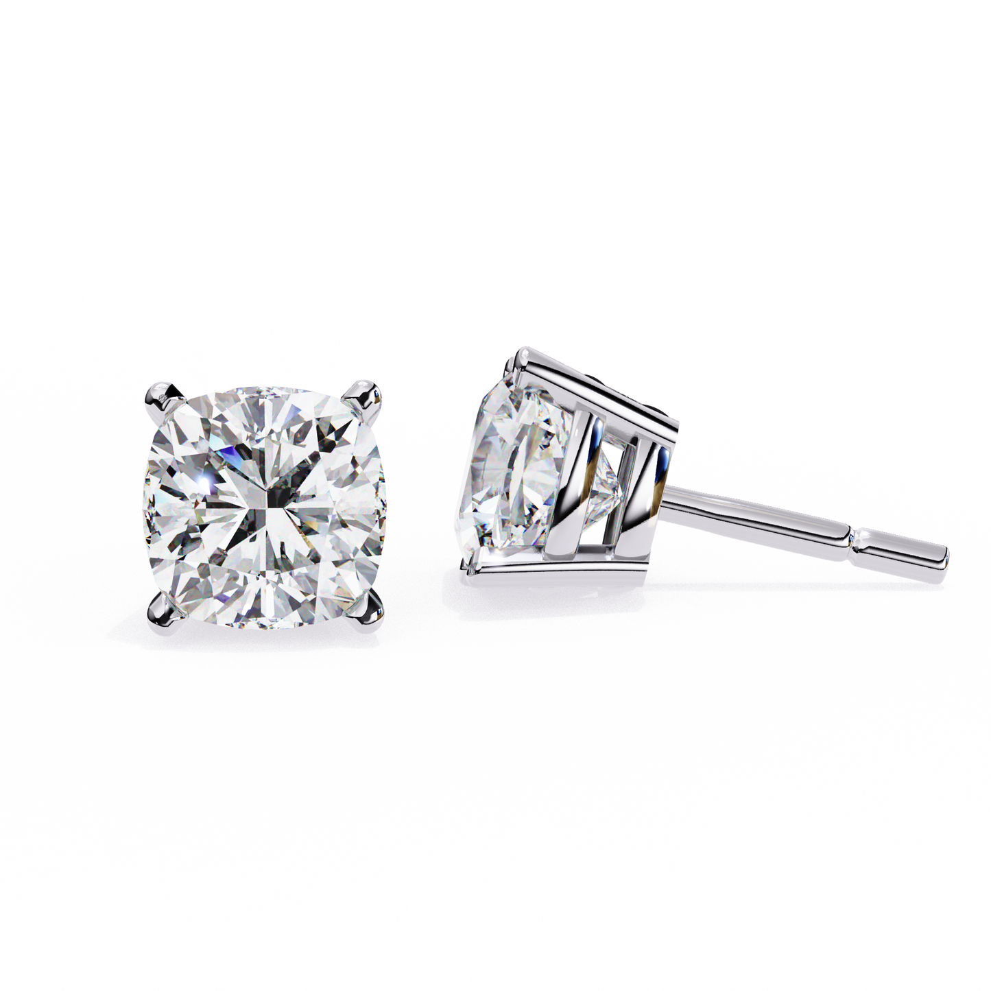 Round Brilliant Solitaire Diamond Stud Earrings