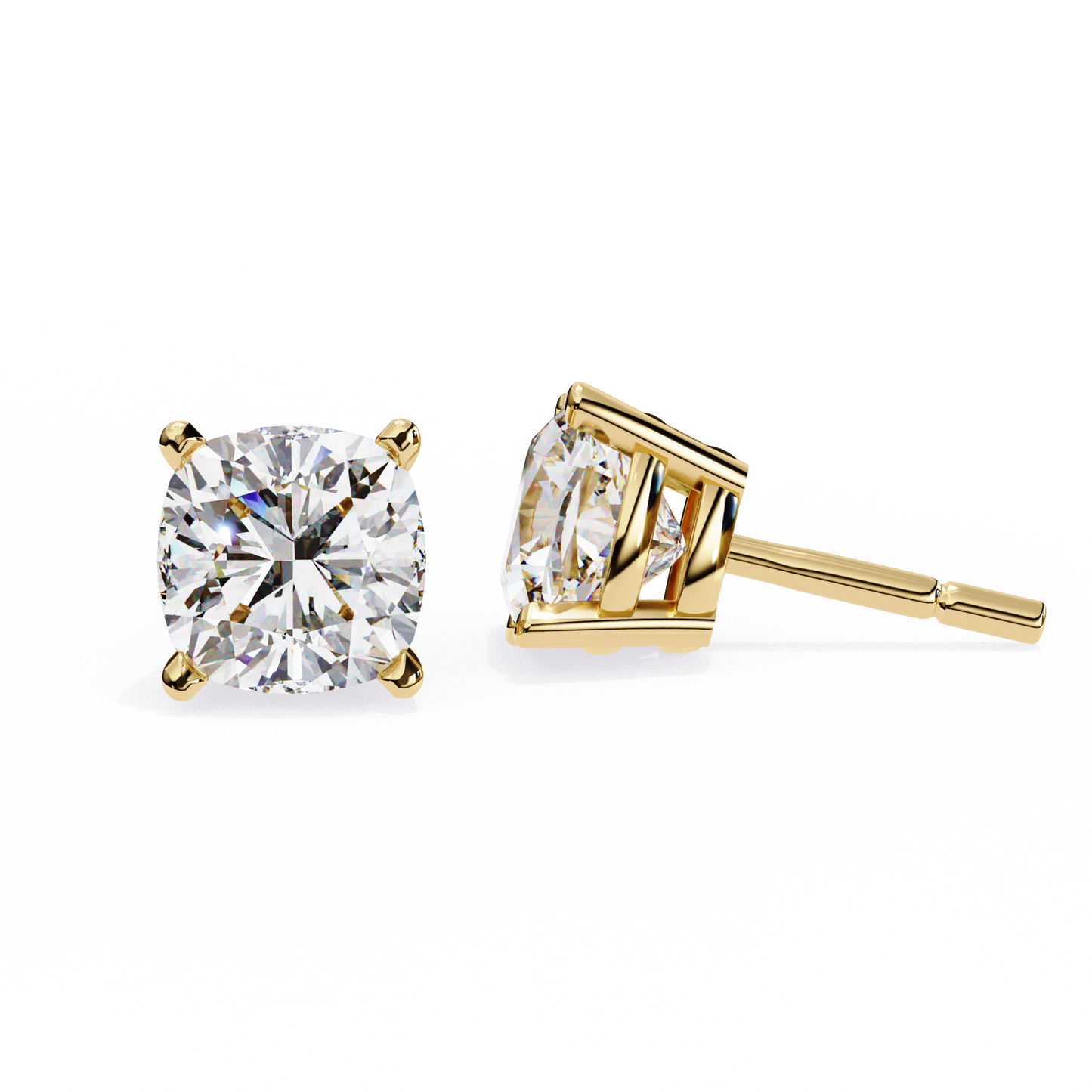 Round Brilliant Solitaire Diamond Stud Earrings