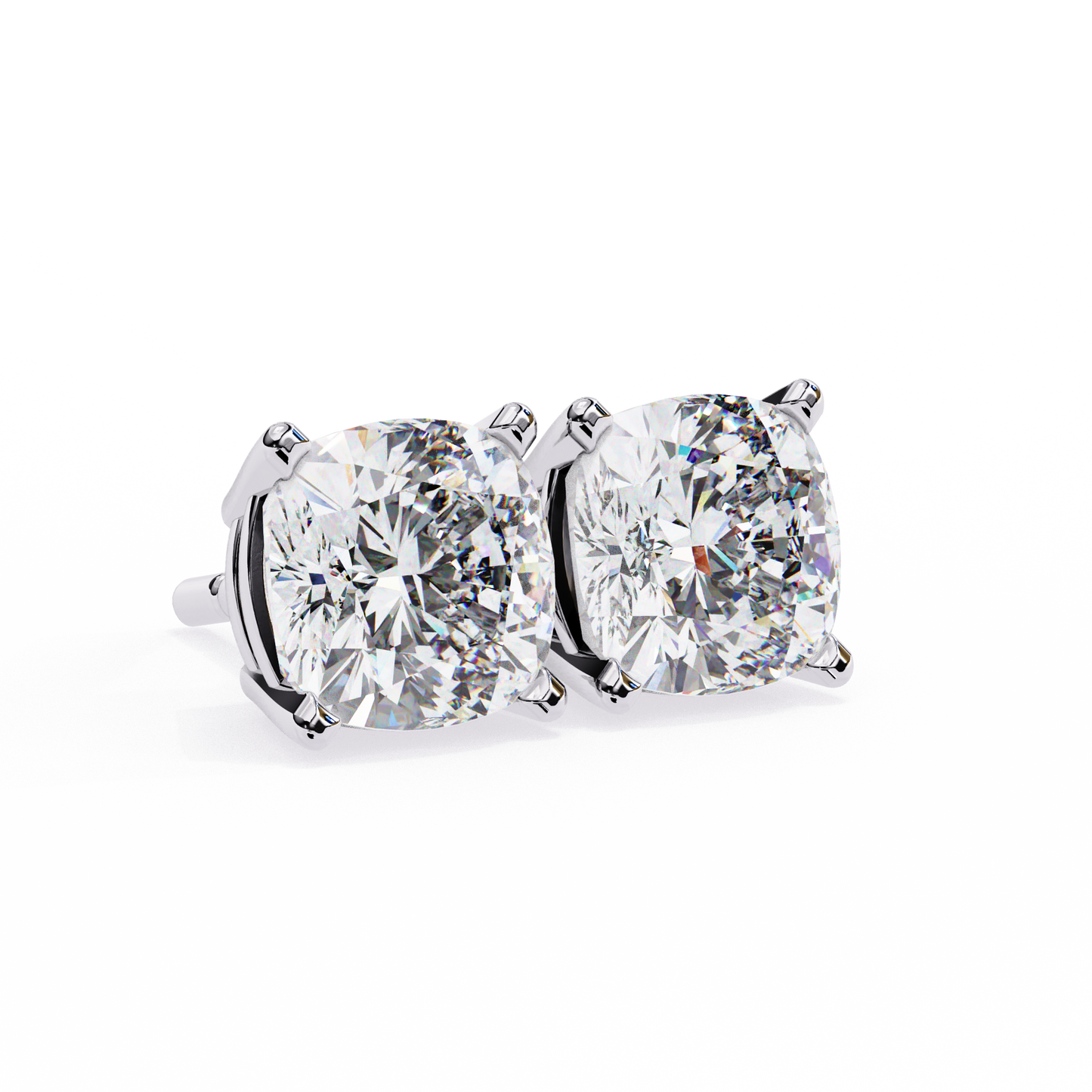 Round Brilliant Solitaire Diamond Stud Earrings