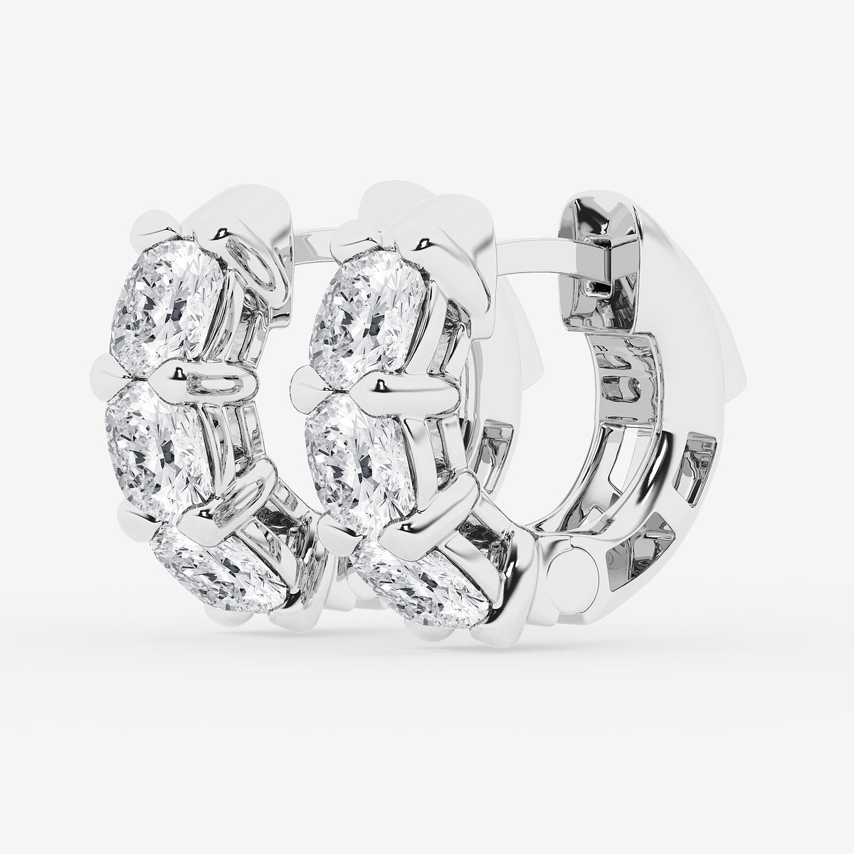 Cushion Lab Grown Diamond Huggie Hoop Earrings