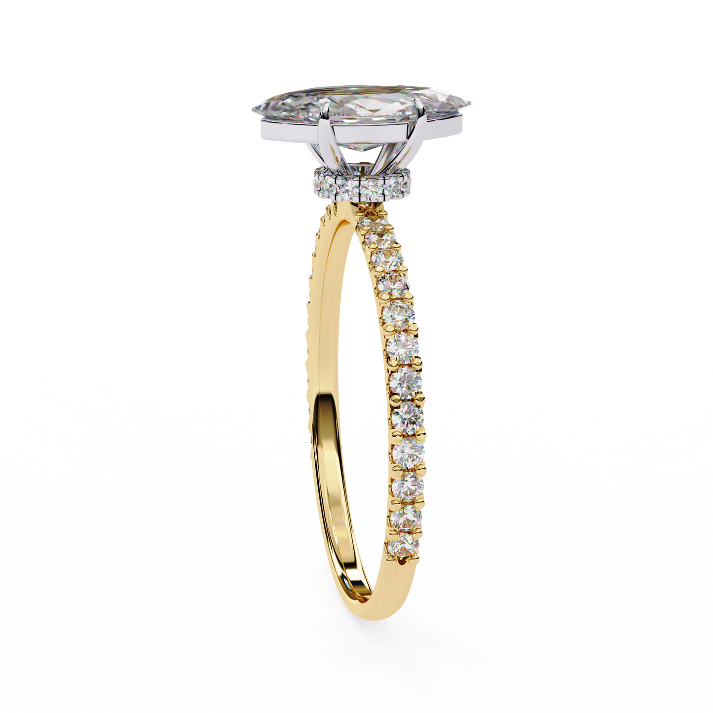 The Veiled Halo Engagement Ring