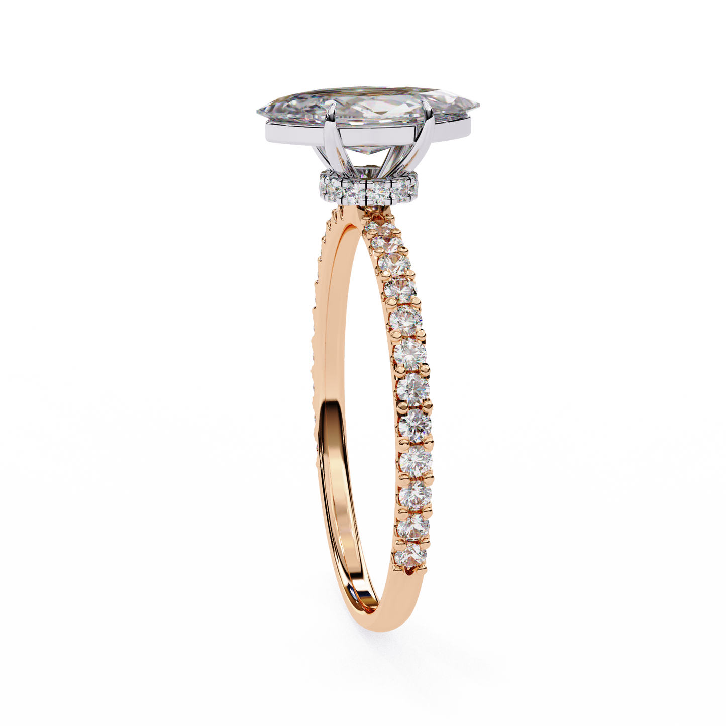 The Veiled Halo Engagement Ring