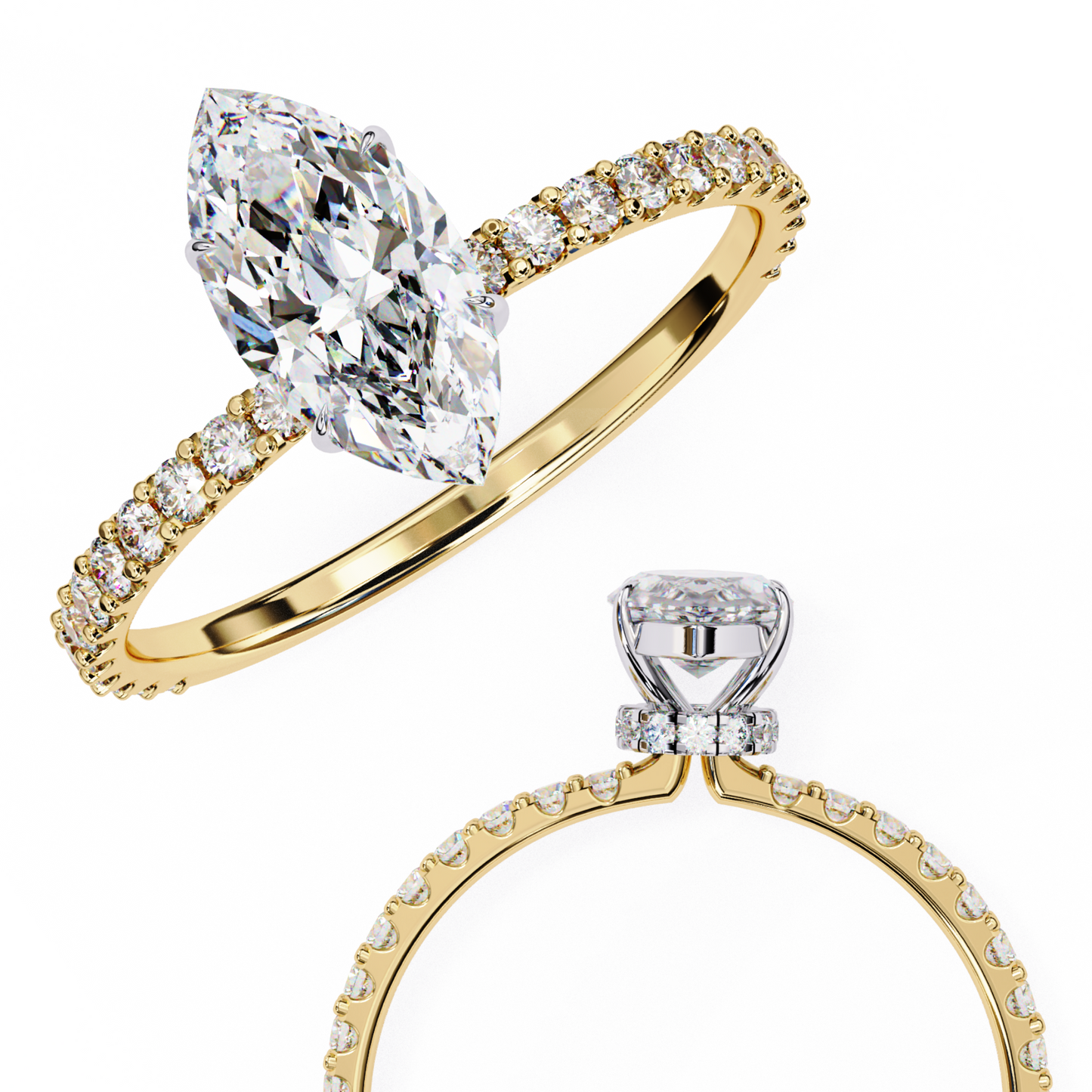 The Veiled Halo Engagement Ring